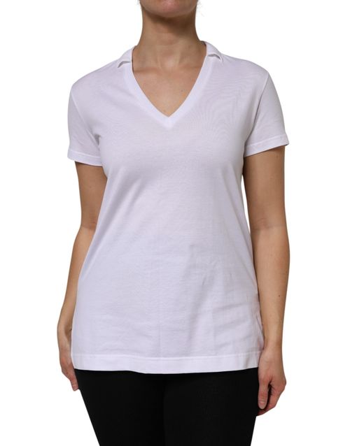 Cotton V-Neck T-Shirt — White
