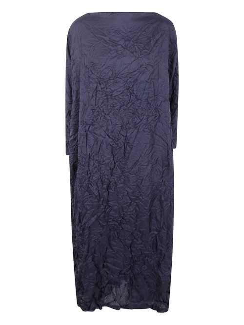 Textured silk dress - Blue