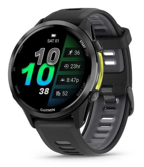 Forerunner 970 Smartwatch 47mm Carbon Gray DLC Titanium Case with Black/Translucent Whitestone Band