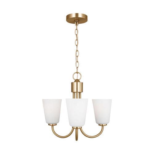 Satin Brass Chandelier from the Miles Collection