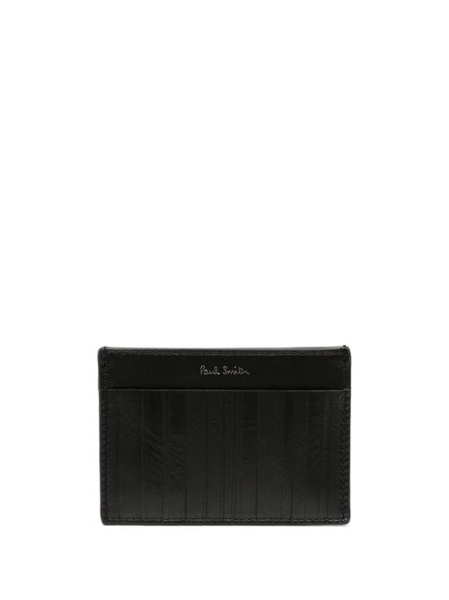 폴스미스 남성 Shadow-Stripe leather cardholder - Black M1A7629LSTREM