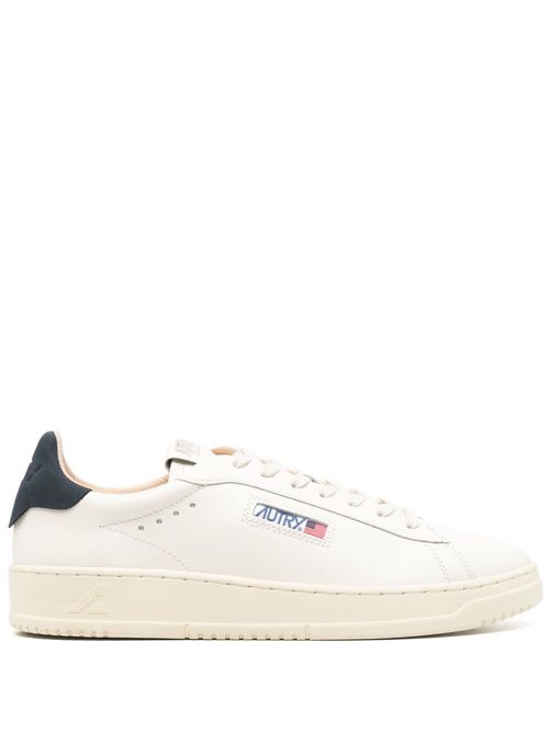 Logo-appliqué leather sneakers - White