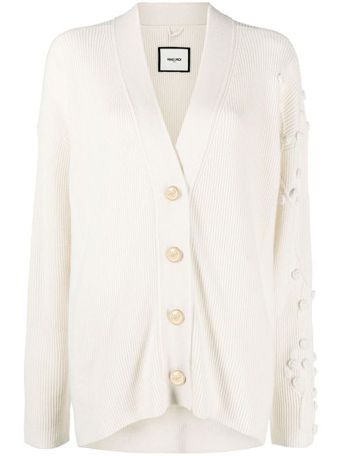 Cashmere V-neck cardigan - Neutrals