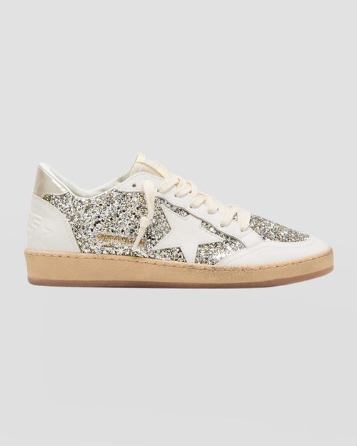 Ballstar Glitter Leather Low-Top Sneakers