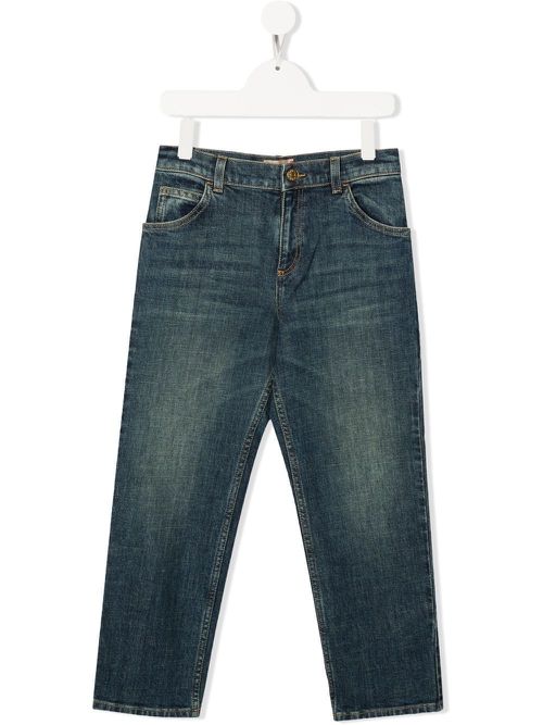 Horsebit straight-leg jeans - Blue