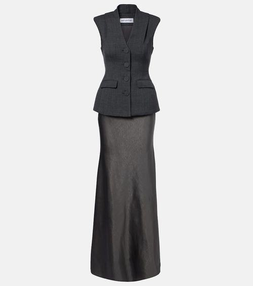 Peplum satin gown