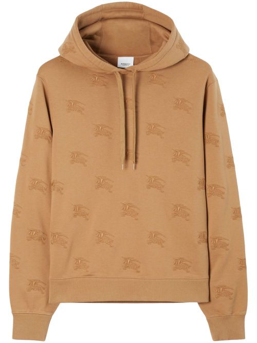 EKD-embroidered cotton hoodie - Neutrals