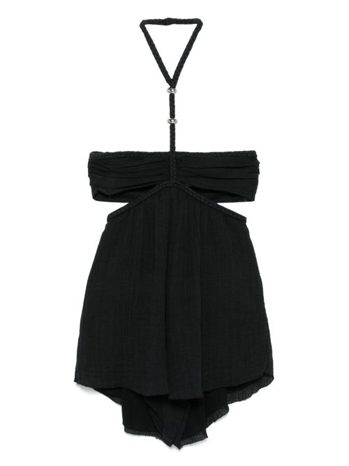 Cut-out halterneck playsuit - Black