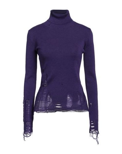 Mm6 Maison Margiela Woman Turtleneck Purple Size L Acrylic, Virgin Wool