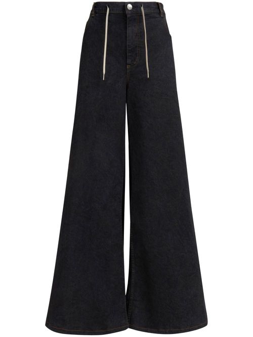 High-rise wide-leg jeans - Black