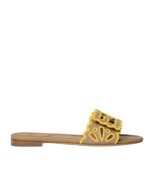 Baguette Openwork Embroidered Slides