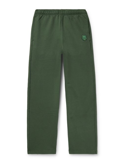 Bold Straight-Leg Logo-Appliquéd Cotton-Jersey Sweatpants