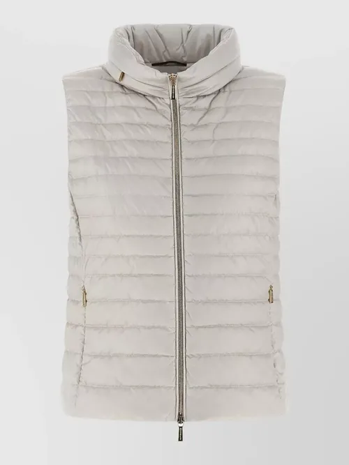 Moorer - villan high collar padded zip vest