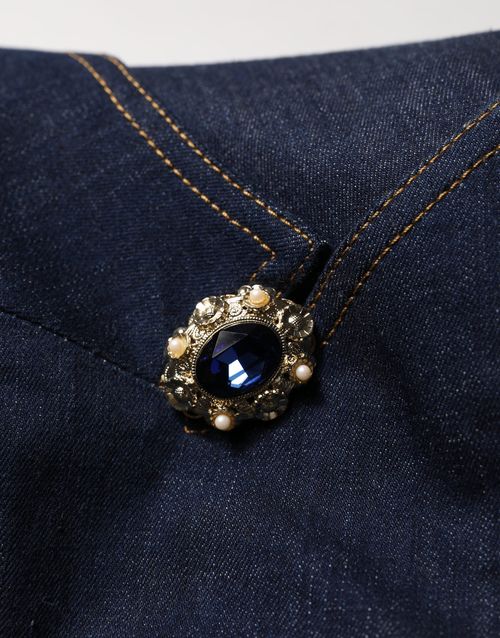 Dark Wash Denim Blazer — Blue