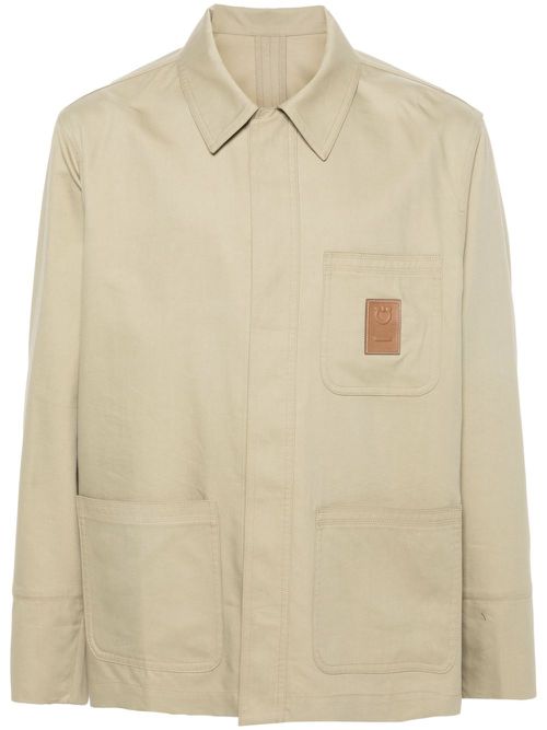 Gabardine-weave shirt jacket - Green