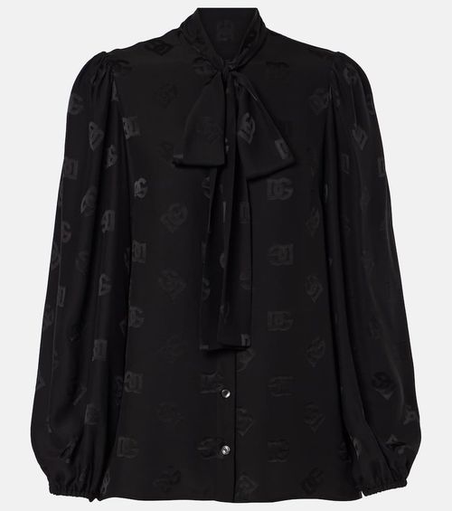 DG bow-detail silk blouse