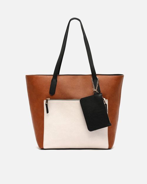 Misako Minervina large tricolour shopper bag with pendant Multicolor