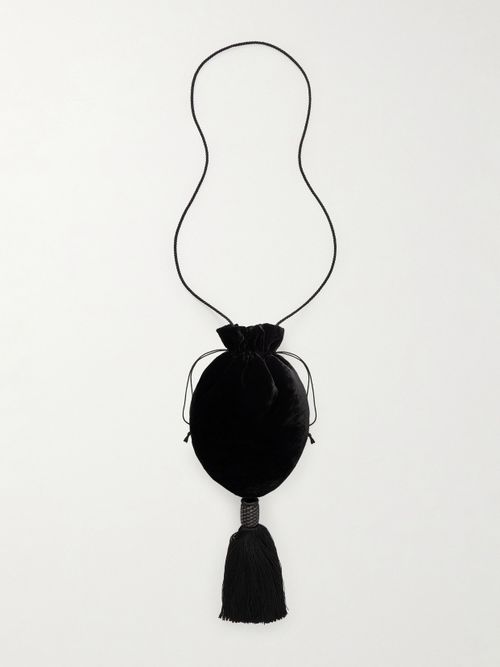 Lee Tasseled Velvet Shoulder Bag
