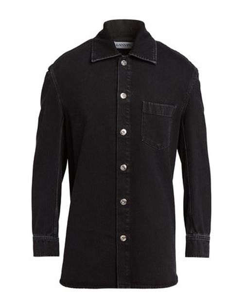 Man Denim outerwear Black Size S Cotton, Calfskin