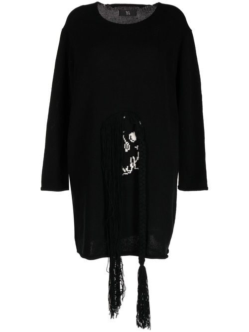 Oversized intarsia-knit skeleton jumper - Black