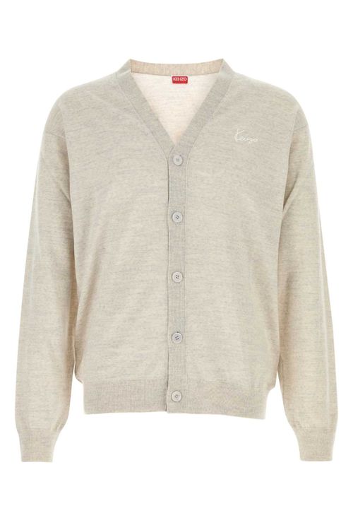 Wool Knit Cardigan — Gray