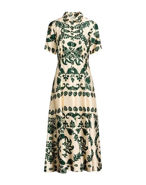 Woman Midi dress Beige Size 4 Viscose