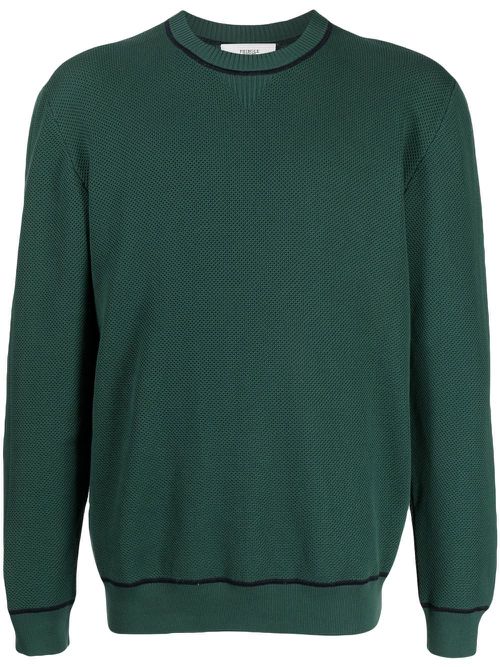 Round neck cotton jumper - Green