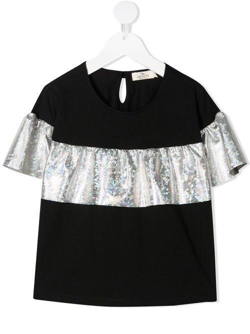Embellished short-sleeved T-shirt - Black