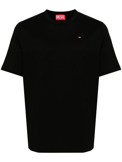 Logo-embroidered T-shirt - Black