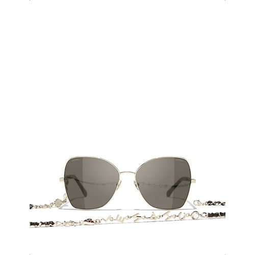 Womens Gold Butterfly Sunglasses