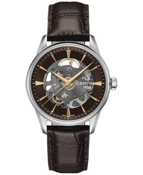 Men's Swiss Automatic Ds-1 Skeleton Black Strap Watch 40mm - Gray