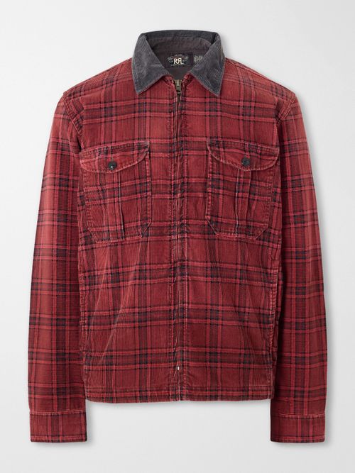 Checked Cotton-Corduroy Overshirt