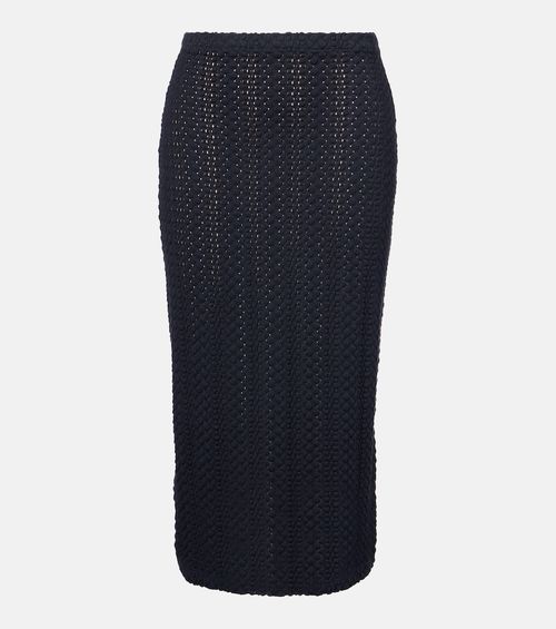 Knitted cotton pencil skirt