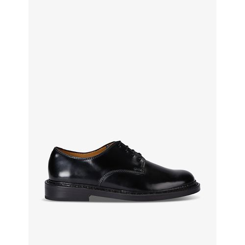 Mens Black Uniform Parade Leather Derby Shoes