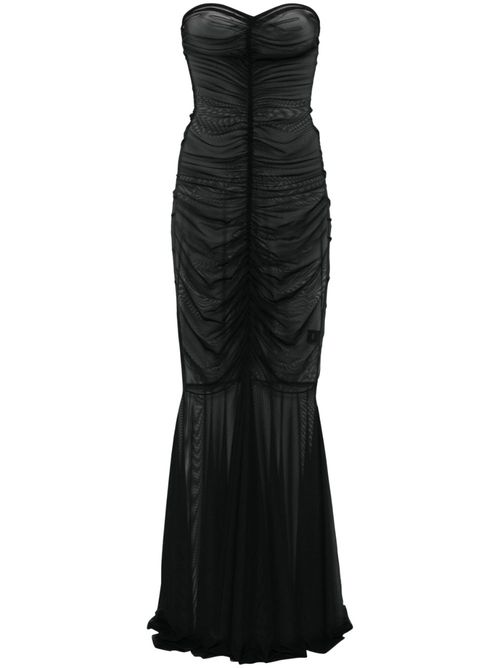 Strapless fishtail gown - Black