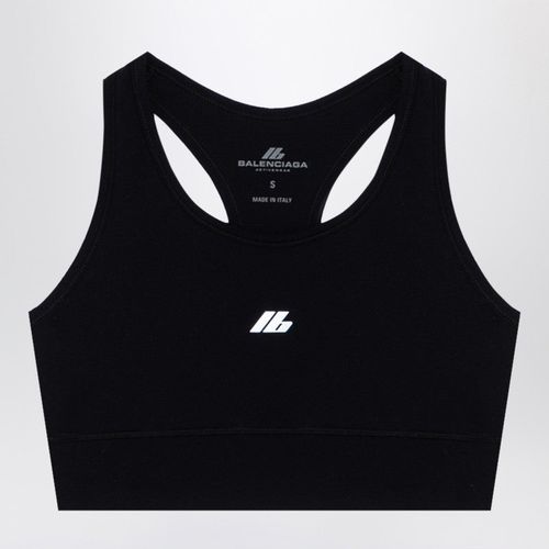 Black Activewear Sleeveless Top In Matt Nylon Blend