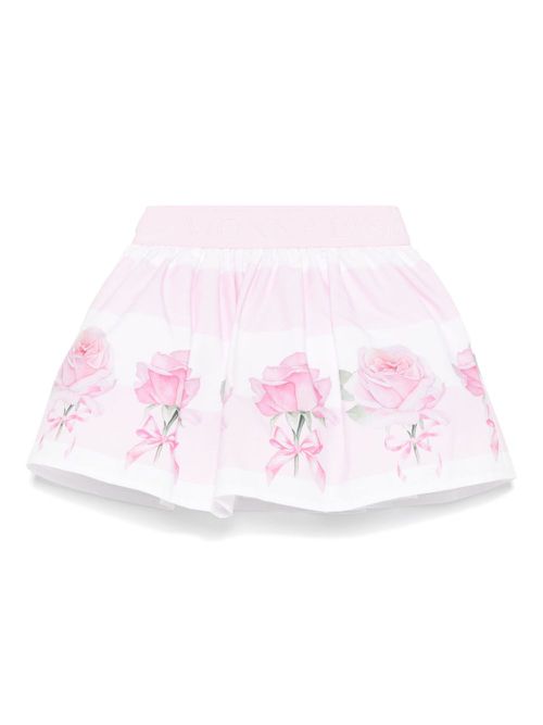 Rose-print skirt - Pink