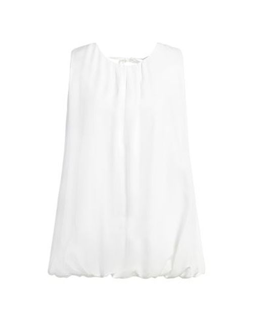 Woman Top White Size M/L Viscose, Tencel