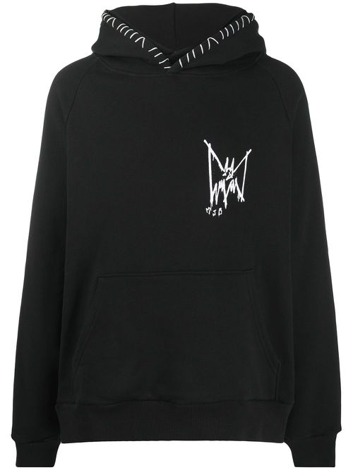 Black graphic-print hoodie