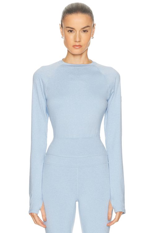 Varley Always Warm Crewneck Base Layer Top in Baby Blue