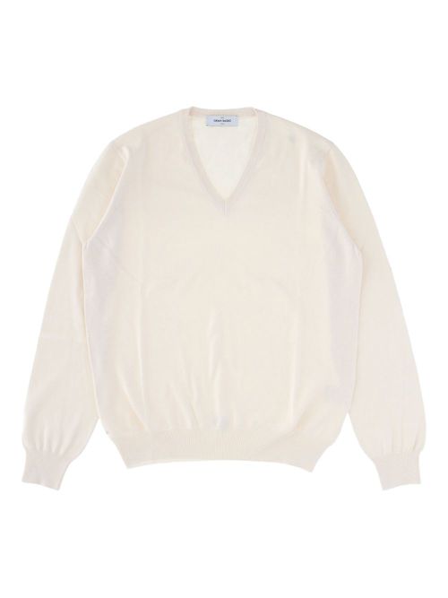 V-neck cotton sweater - White