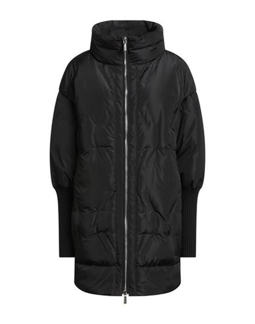 Woman Puffer Black Size 6 Polyester, Virgin Wool