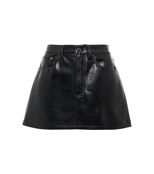Faux-leather miniskirt