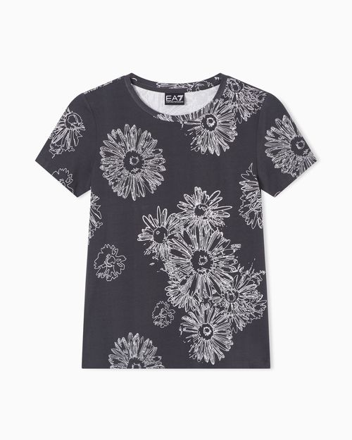 Graphic Series stretch jersey T-shirt with floral print