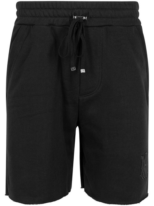 MA-embroidered track shorts - Black
