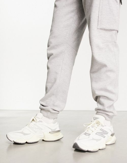 9060 sneakers in white with gray metallic detail