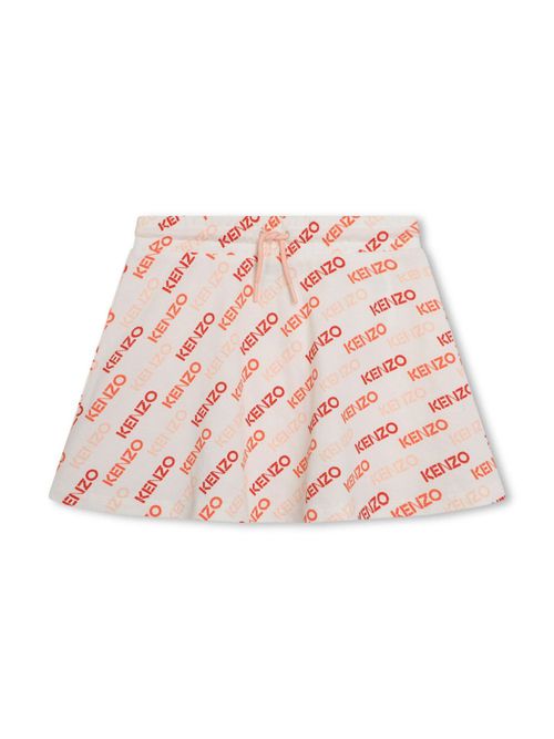 Logo-print piqué cotton skirt - Neutrals