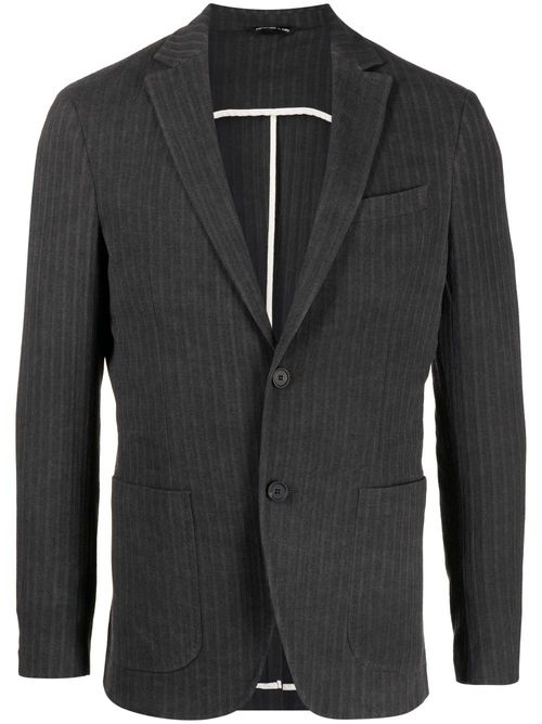 Striped single-breasted blazer - Grey