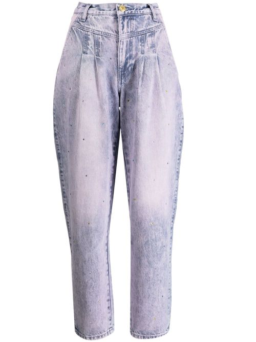 High-rise tapered-leg jeans - Blue