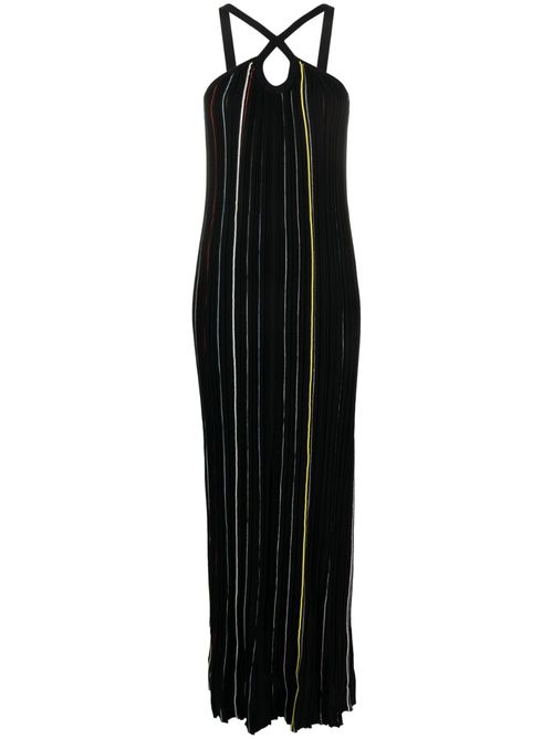 Striped knitted maxi dress - Black